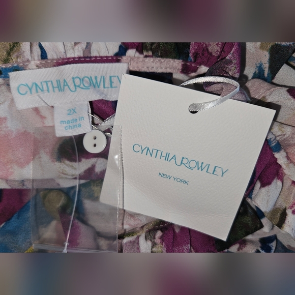 NWT Cynthia Rowley Ruffle Sleeve Blouse Plus Size 2X - Picture 6 of 9